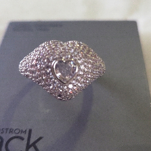 Nordstrom Silver Ring with Heart Design - Picture 2 of 3